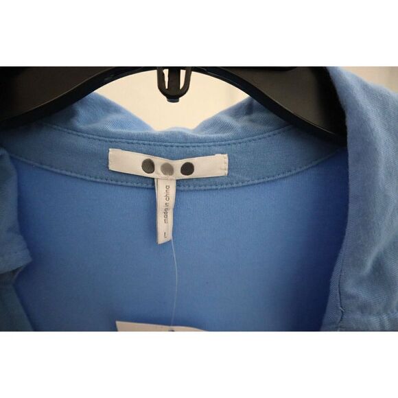 Three Dots SOU0280S Women's Sz Large Lichen Blue Collared Wrap Style Dress - Picture 4 of 9